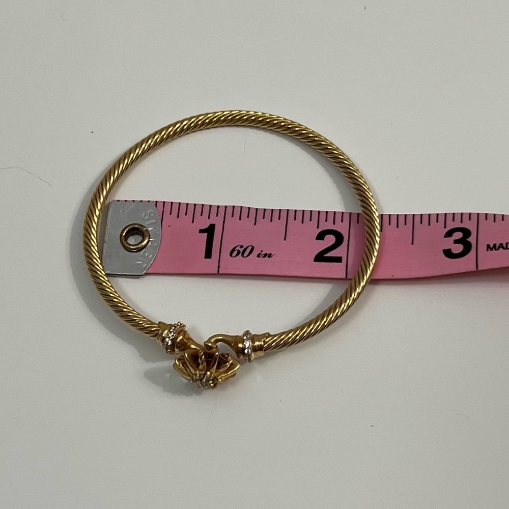 Stackable Gold Cable Starburst Hook Bangle Bracel… - image 6